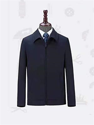 HJ2079藏青色平紋 男士夾克 大衣 聚酯纖維外套
